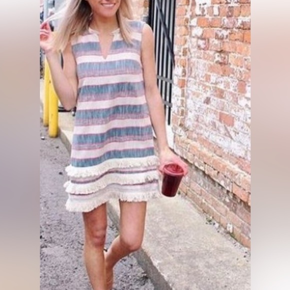 Anthropologie Holding Horses fringed sheath‎ dress. NWOT . Retail 155 - Picture 2 of 8